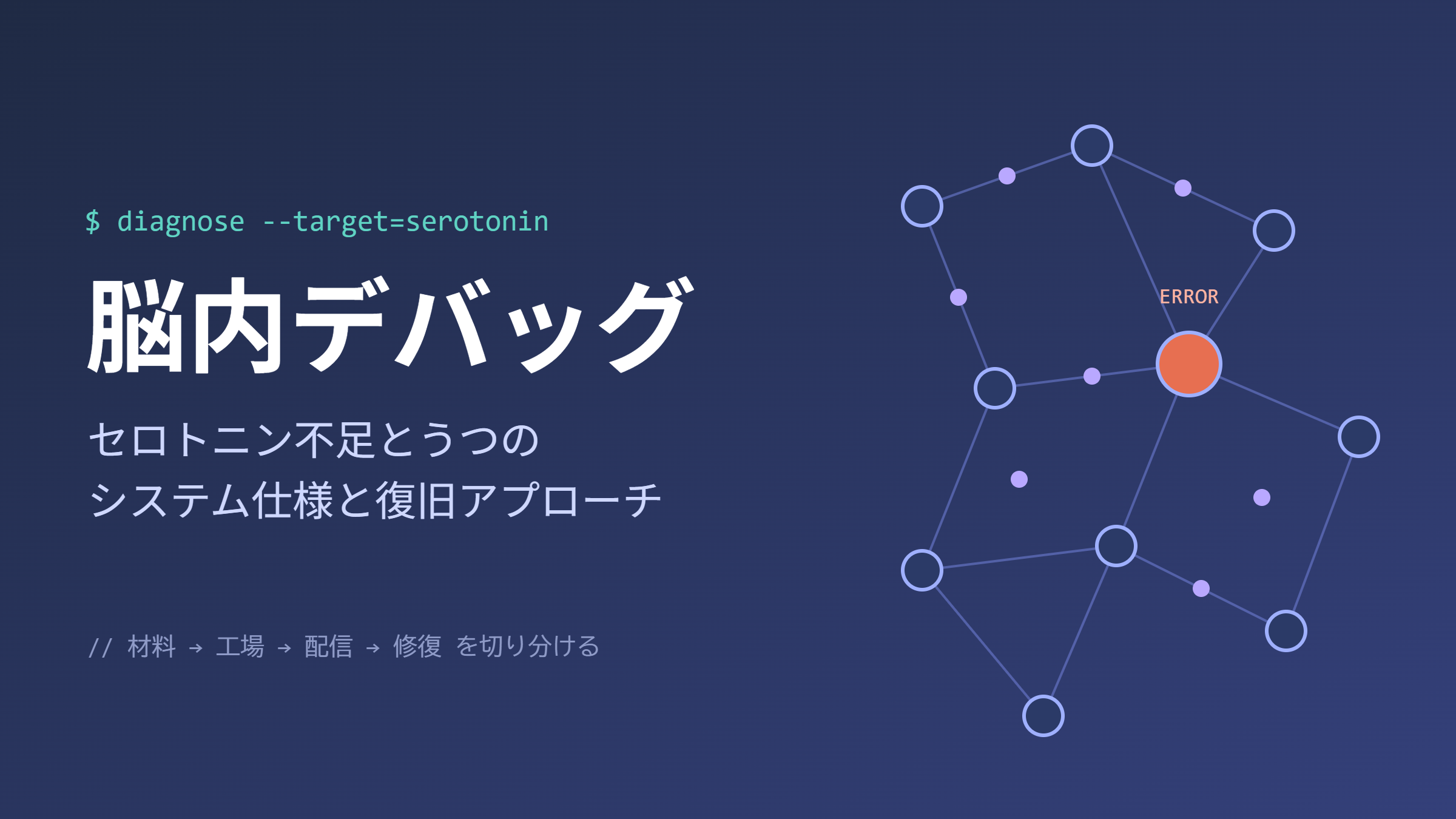 脳内デバッグ：セロトニン不足とうつのシステム仕様